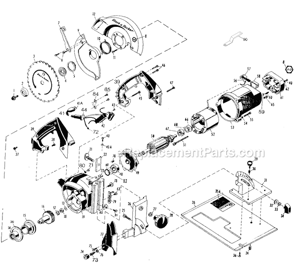 Page A Diagram and Parts List for 3037-09 Type 3 Black and Decker Circular Saw